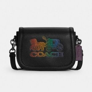 New COACH Saddlebag Crossbody w/ Horse Carriage ❤🧡💛💚💙💜